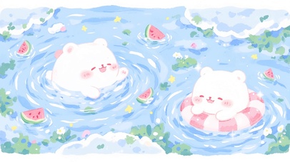 夏日熊泳乐悠悠