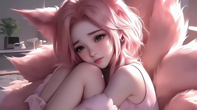 粉色怜惜九尾阿狸3D高清