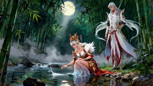 竹林戏水李白王昭君