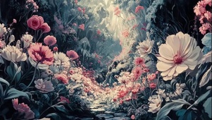 唯美清幽静谧森林花海