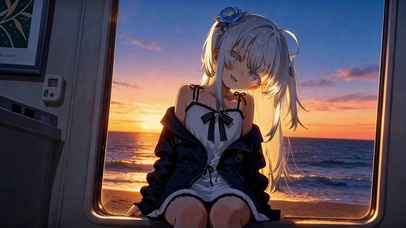 鸣潮 清宵 海边列车日落