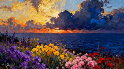 油画花草树木