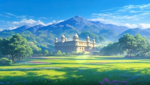 蓝天阳光欧式城堡