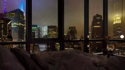 4K纽约公寓雨夜