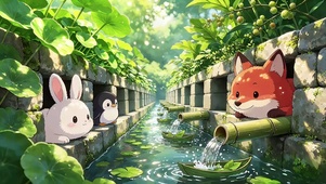 小伙伴们的夏日清凉沟渠