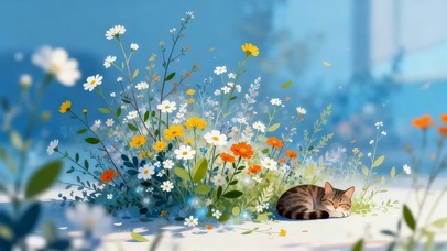 鲜花猫咪
