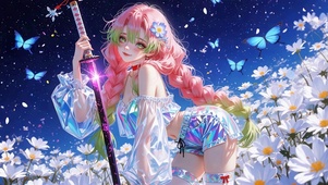 花海里的粉发恋柱少女