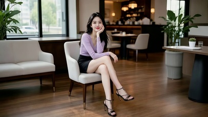 悠闲美好时光里的优雅美女