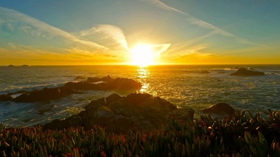 唯美夕阳落日海浪