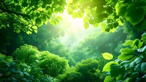 护眼绿色森林绿叶