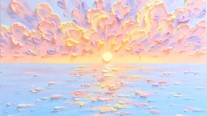 粉紫霞彩下的绚烂日出