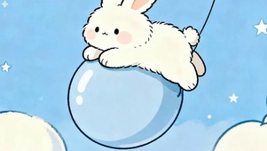 气球上兔子带鱼屏