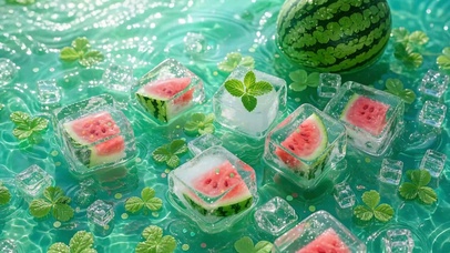 清爽夏天西瓜