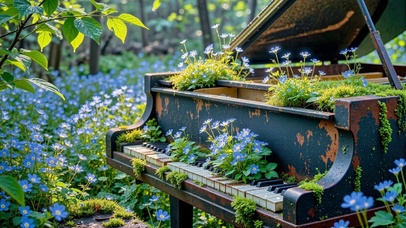 风拂琴键，花开成曲