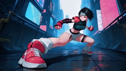 帅气短发长腿武士风美女