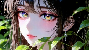 林间闪光瞳二次元美少女