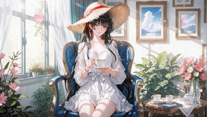 白裙少女的午后茶歇千咲