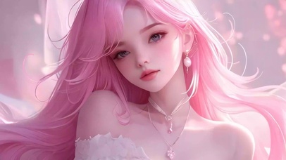粉发少女