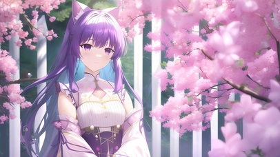 唯美狐耳樱花少女