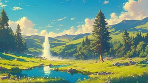 阳光绿色间歇泉