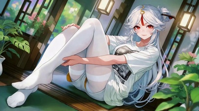 休闲窗边少女凝光