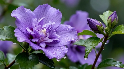 雨后紫花