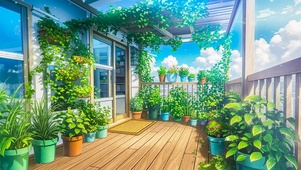 夏日治愈小屋阳台