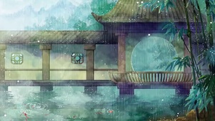 烟雨池塘