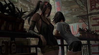 长发女孩和短发女孩 