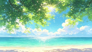 海边树影