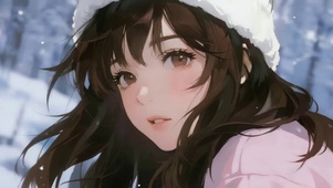 雪景中女孩