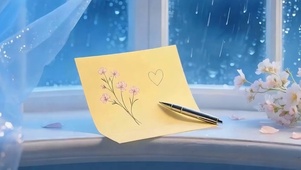 窗外雨天带鱼屏