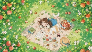 苹果园里的野餐时光