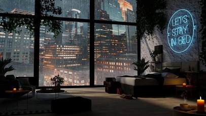 城市暴雨舒适的公寓