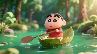 绿野夏日漂流中的小新