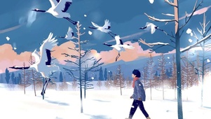 高清插画雪景风格
