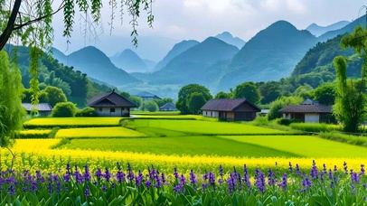 绿色护眼清新田园