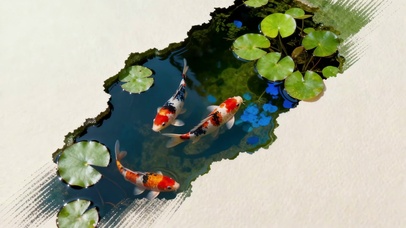 锦鲤睡莲图：中式田园的治愈灵动