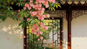 屋檐下栾树花