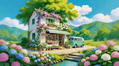治愈鲜花乡村