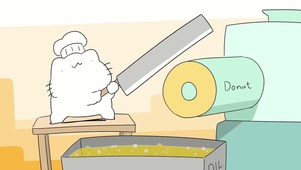 可爱猫咪切甜甜圈无缝