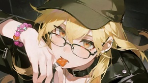 可爱气质女孩眼镜