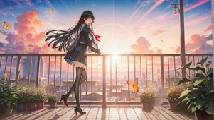天台晚霞少女千咲