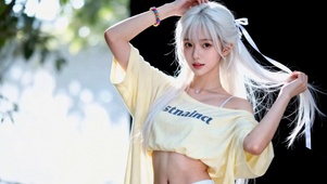 清新银发清纯美少女