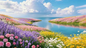 治愈鲜花河流