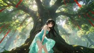 许愿树下女孩