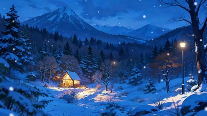 雪夜山舍