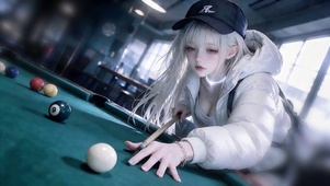 打桌球的少女
