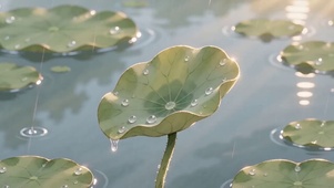 荷塘雨滴