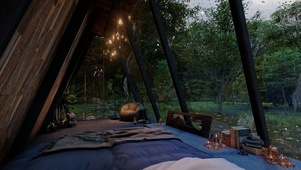 舒适小屋森林雨